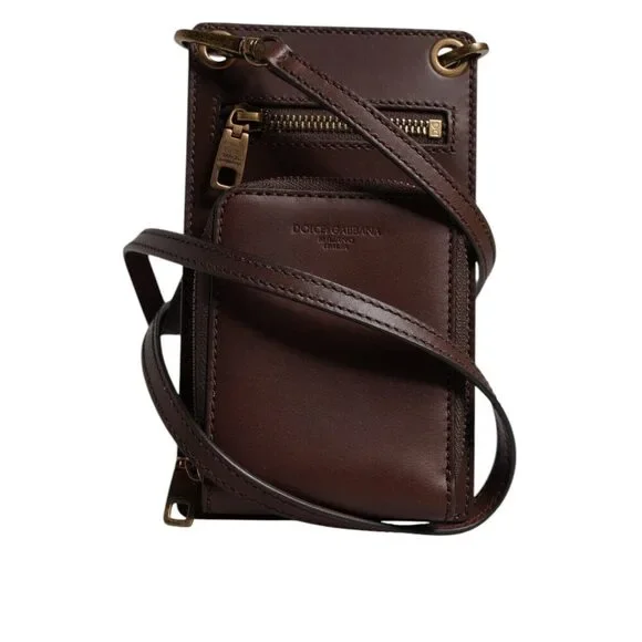 Dolce & Gabbana | Bags | Dolce Gabbana Brown Leather Neck Strap